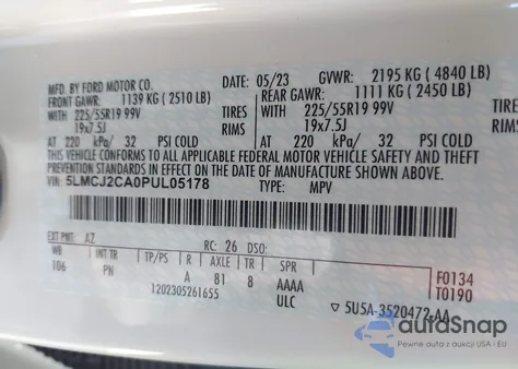 2023 Lincoln Corsair Reserve from USA, damaged, VIN 5LMCJ2CA0PUL05178